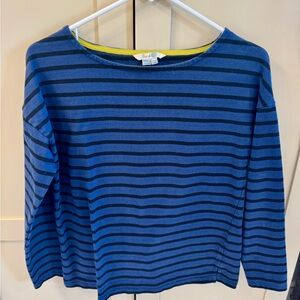 Boden Blue and Black Striped Top